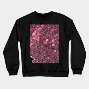 Athens Map Pattern in Purple & Pink Crewneck Sweatshirt